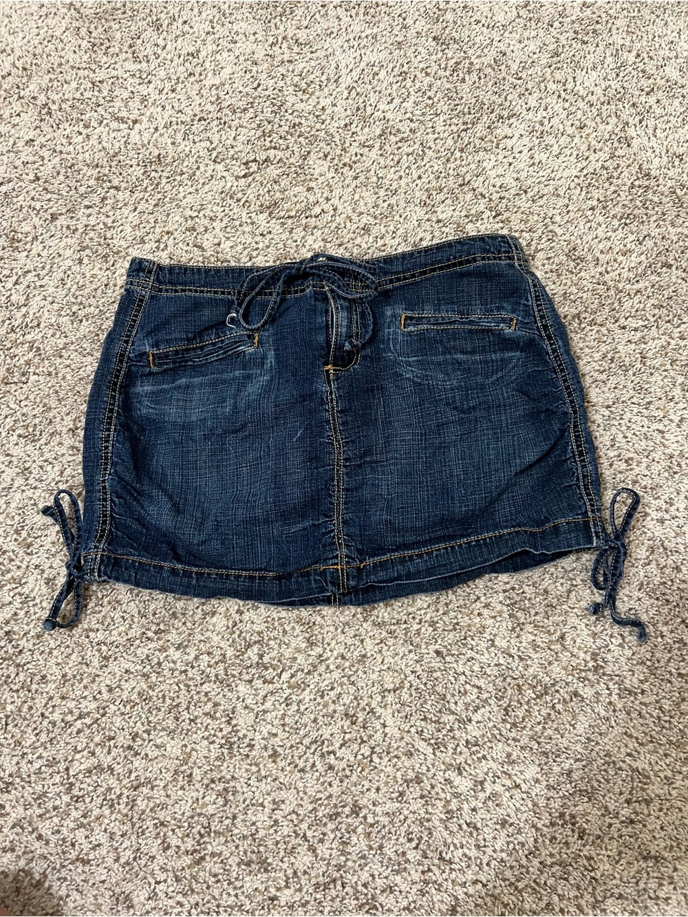 Kama Y2K denim mini skirt with bow details